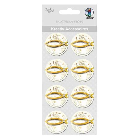URSUS Kreativ Accessoires, Fisch 2, 8 Stück, gold