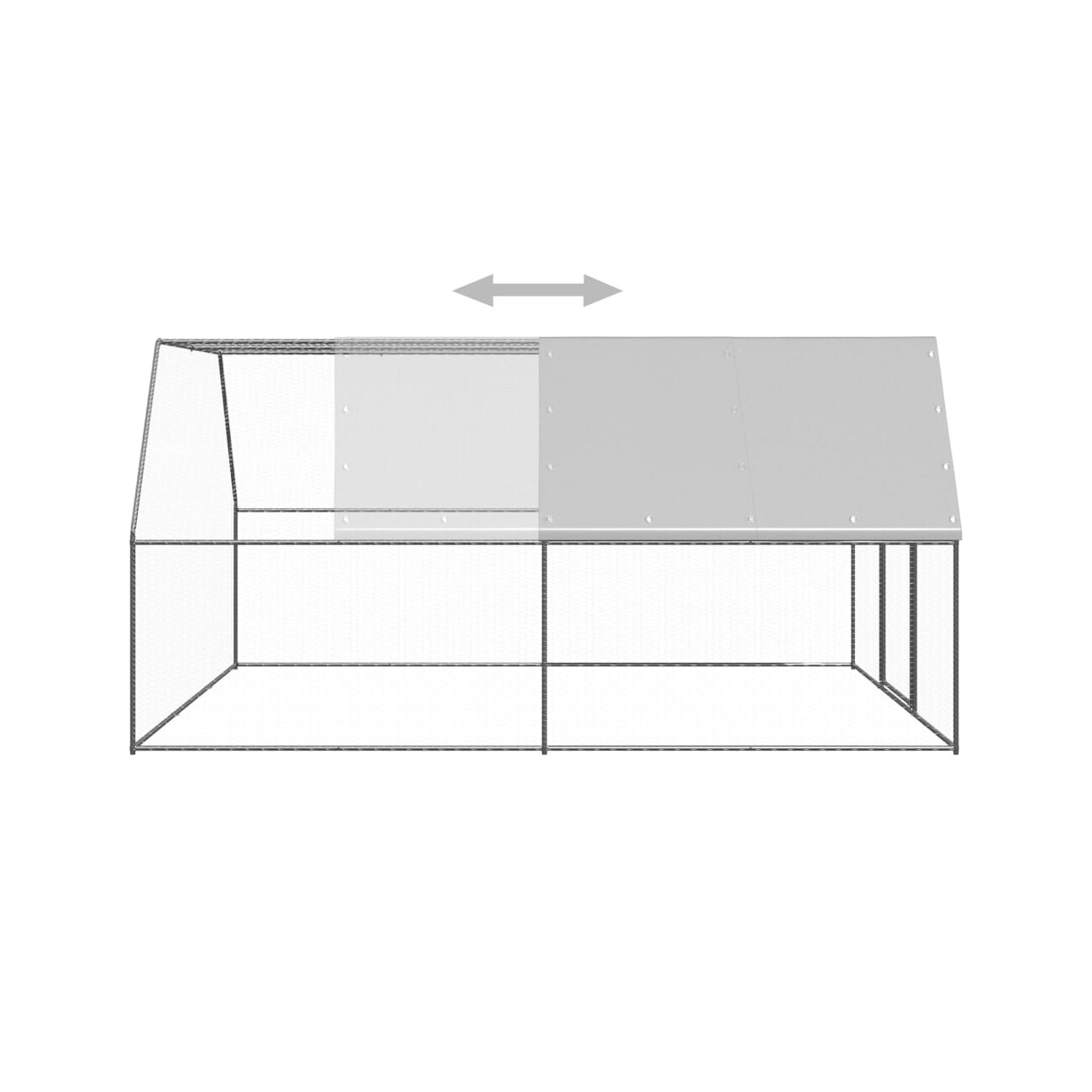VidaXL Hühnerkäfig mit Teilüberdachung 3 m, 4 m, 2 m