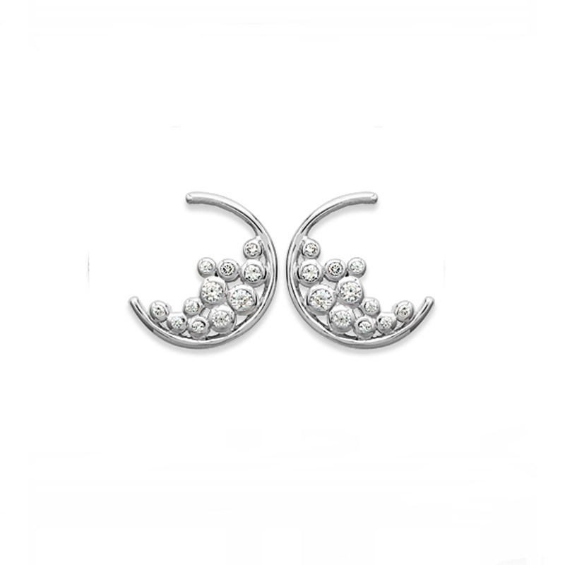 Puces d'oreilles plaqué or ou argent CHARLINA - Bijoux Privés Discovery