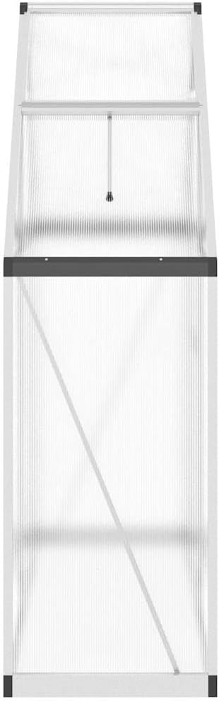 Refined Gewächshaus mit Fundamentrahmen Silbern 169x58x195cm Aluminimum