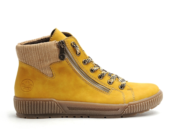 Rieker boots bottine plates femme n0709 jaune