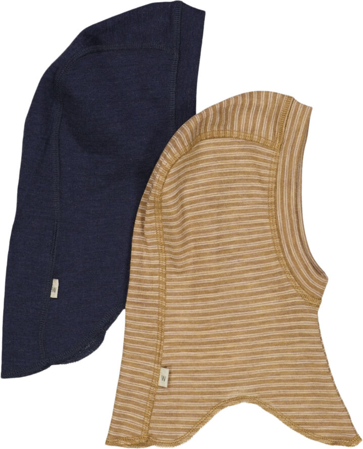 Wheat Sæt af to uld elefanthuer Felix Stripe navy