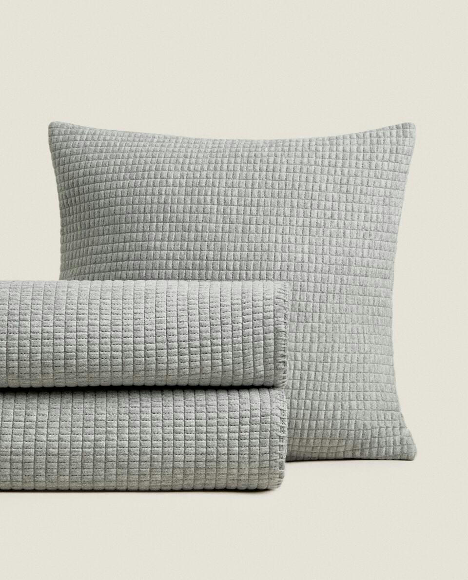 Colcha de jacquard xadrez