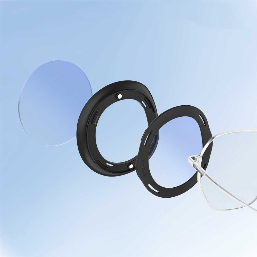 (2er Set) Meta Quest / Oculus Quest 3 Linsen Objektiv Glas mit Anti Blaulichtfilter - Schwarz