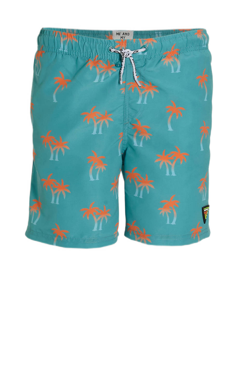 zwemshort Perren met all over print turquoise