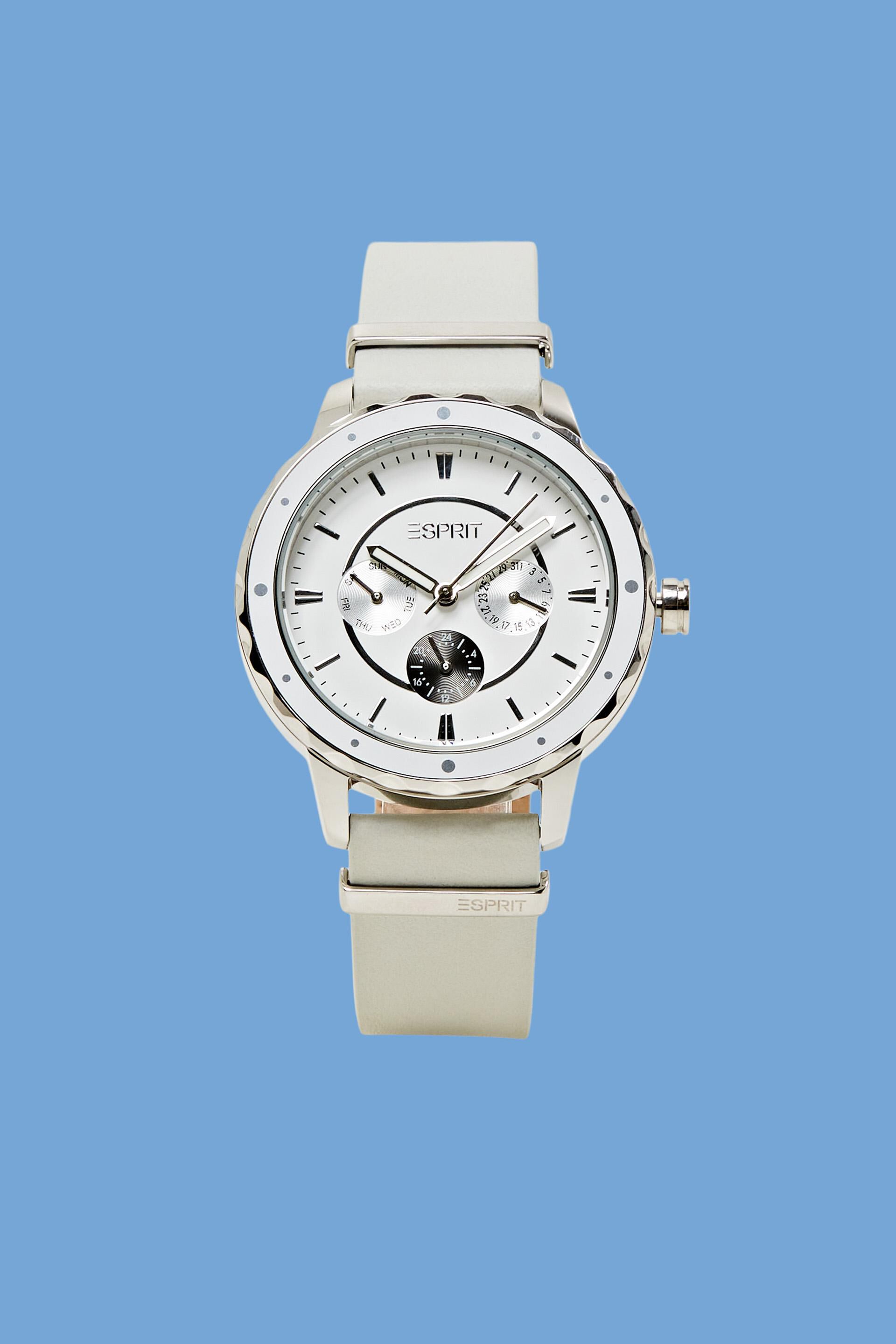 Montre multifonction à bracelet en cuir