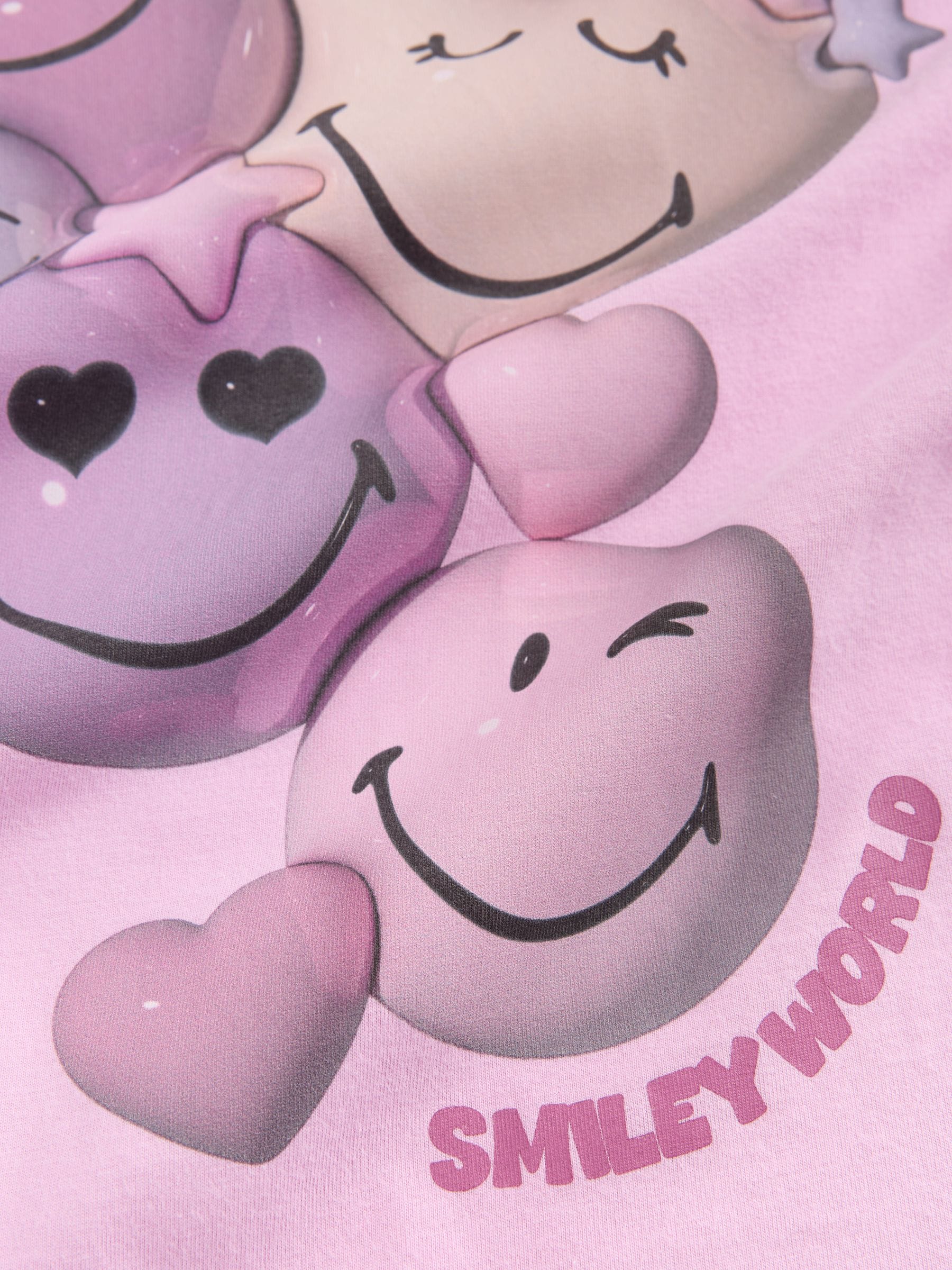 Pink Smiley World - T-shirt met print (3-16 jr)