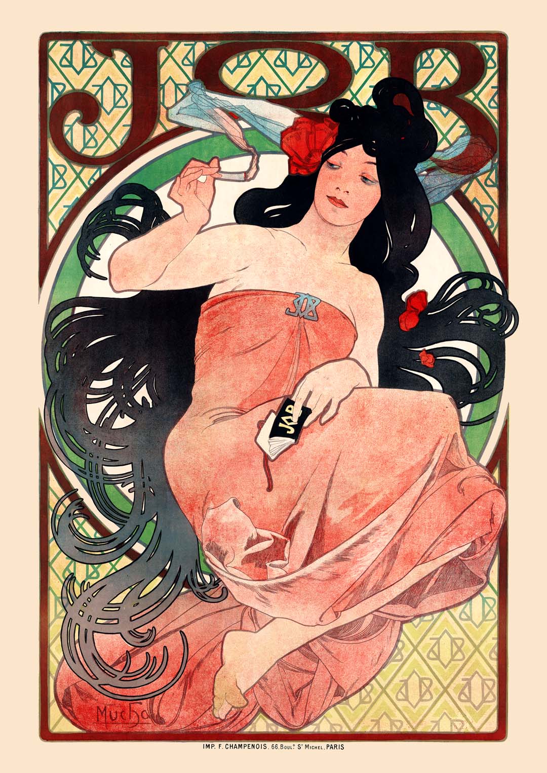 JOB Zigarettenwerbung von Alphonse Mucha