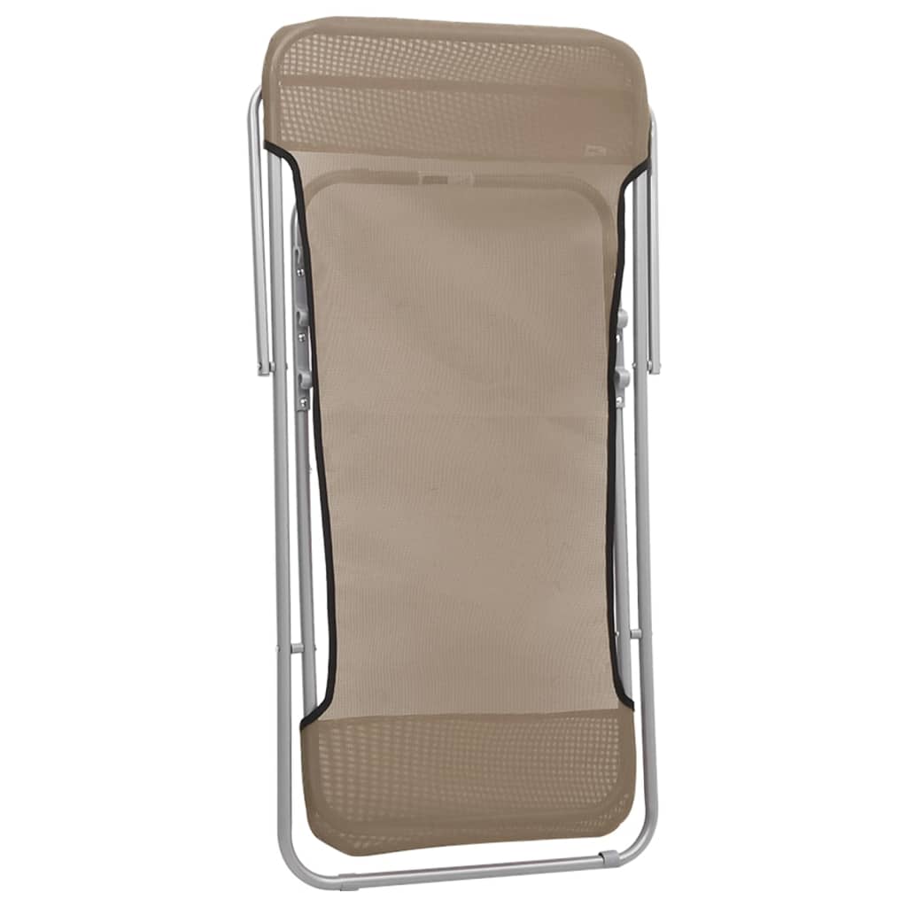 Chaises de plage pliantes 2pcs textilène acier enduit de poudre