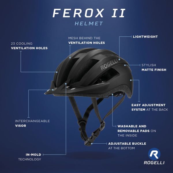 Rogelli Ferox II Cykelhjelm, Black