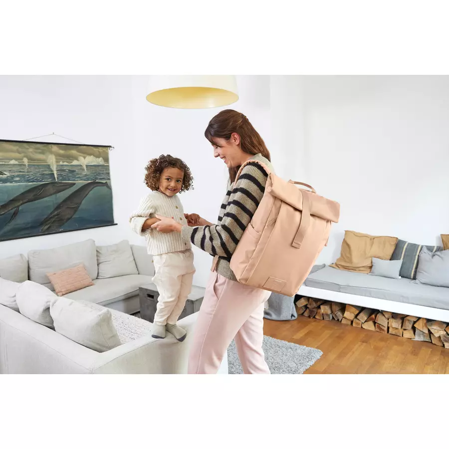 LÄSSIG Wickelrucksack Rolltop Up Backpack peach rose
