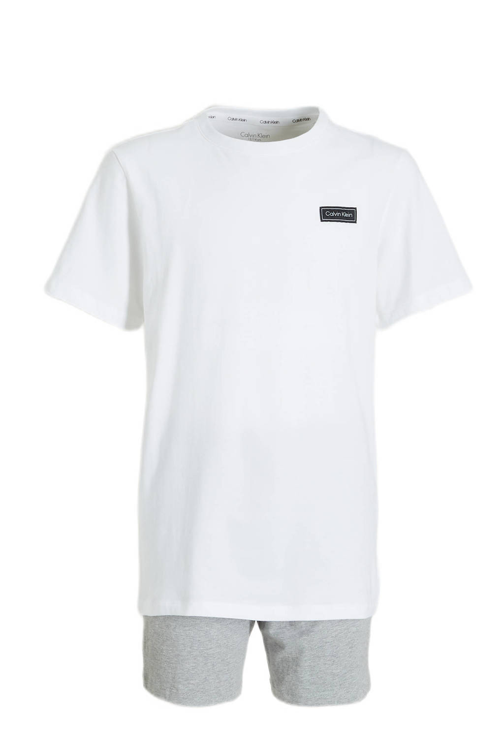 Calvin Klein shortama grijs melange/wit