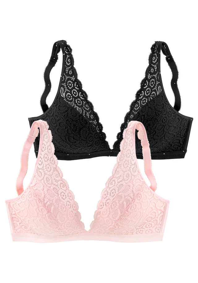 petite fleur Bralette-BH, 2 Stücker Packung, ohne Bügel aus Spitze, Dessous