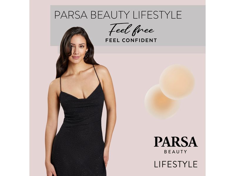 Parsa Beauty Silikon Nippel Pads helles nude 2 Stück Unsichtbarer Halt für jedes Outfit