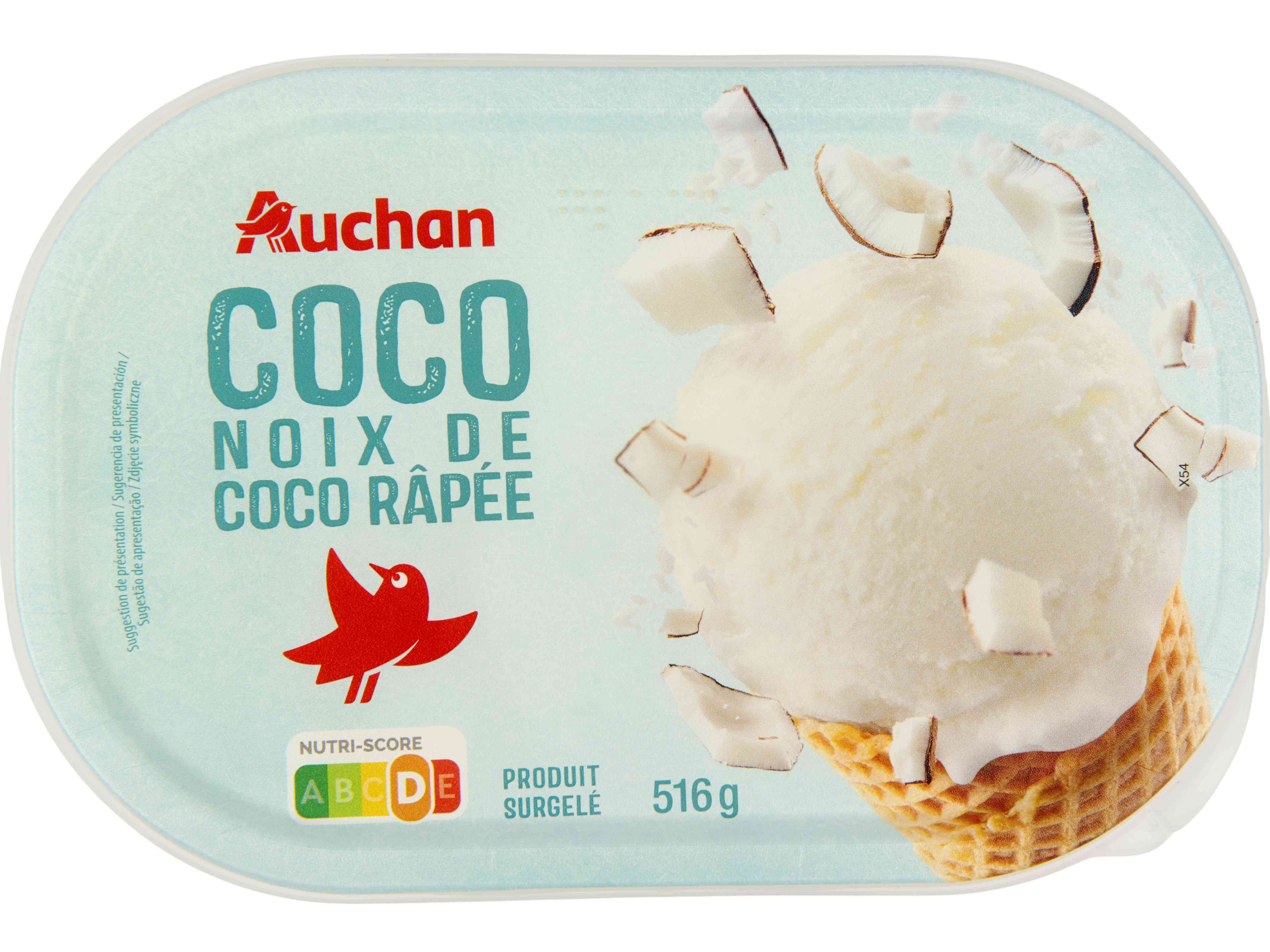 GELADO AUCHAN COCO COM COCO RALADO 1L