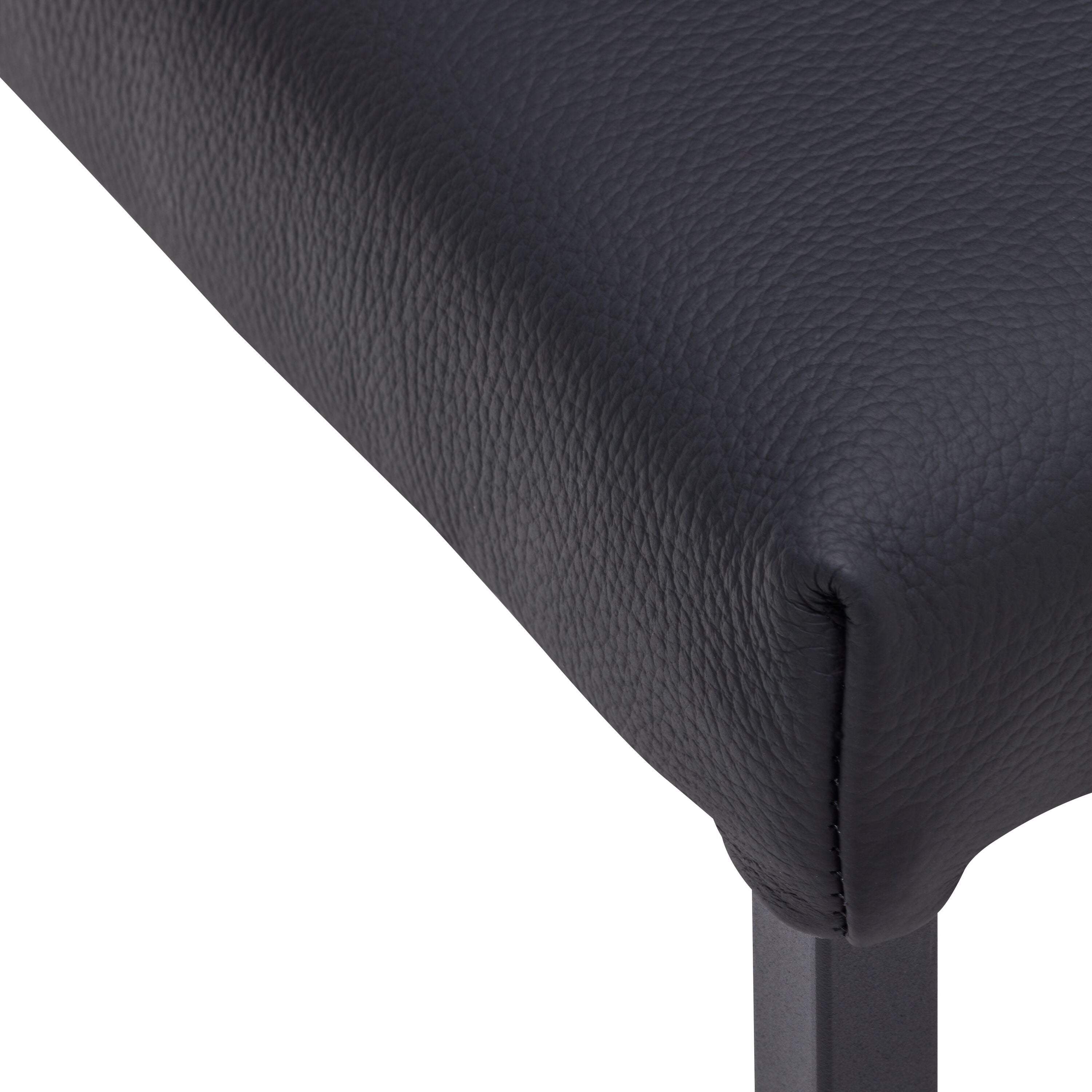 SIENA o.AL. Leder schwarz/4-Fuss M. schw - Schwarz / B: 52.0 cm x T: 44.5 cm x H: 83.0 cm