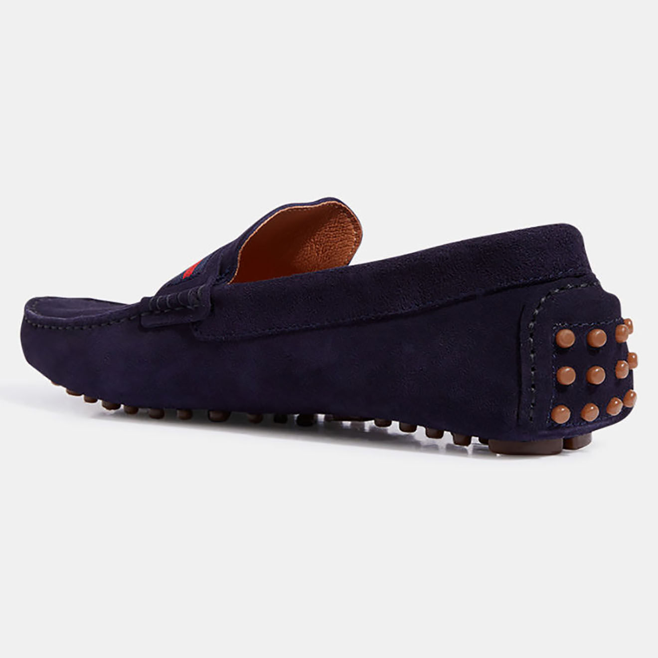 Comptoir GL Mocassins en Velours de Cuir Ferdie bleu marine