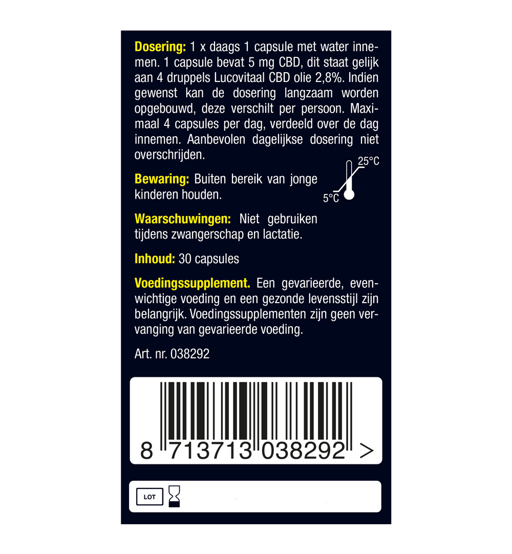 Lucovitaal CBD 5mg (30 capsules)