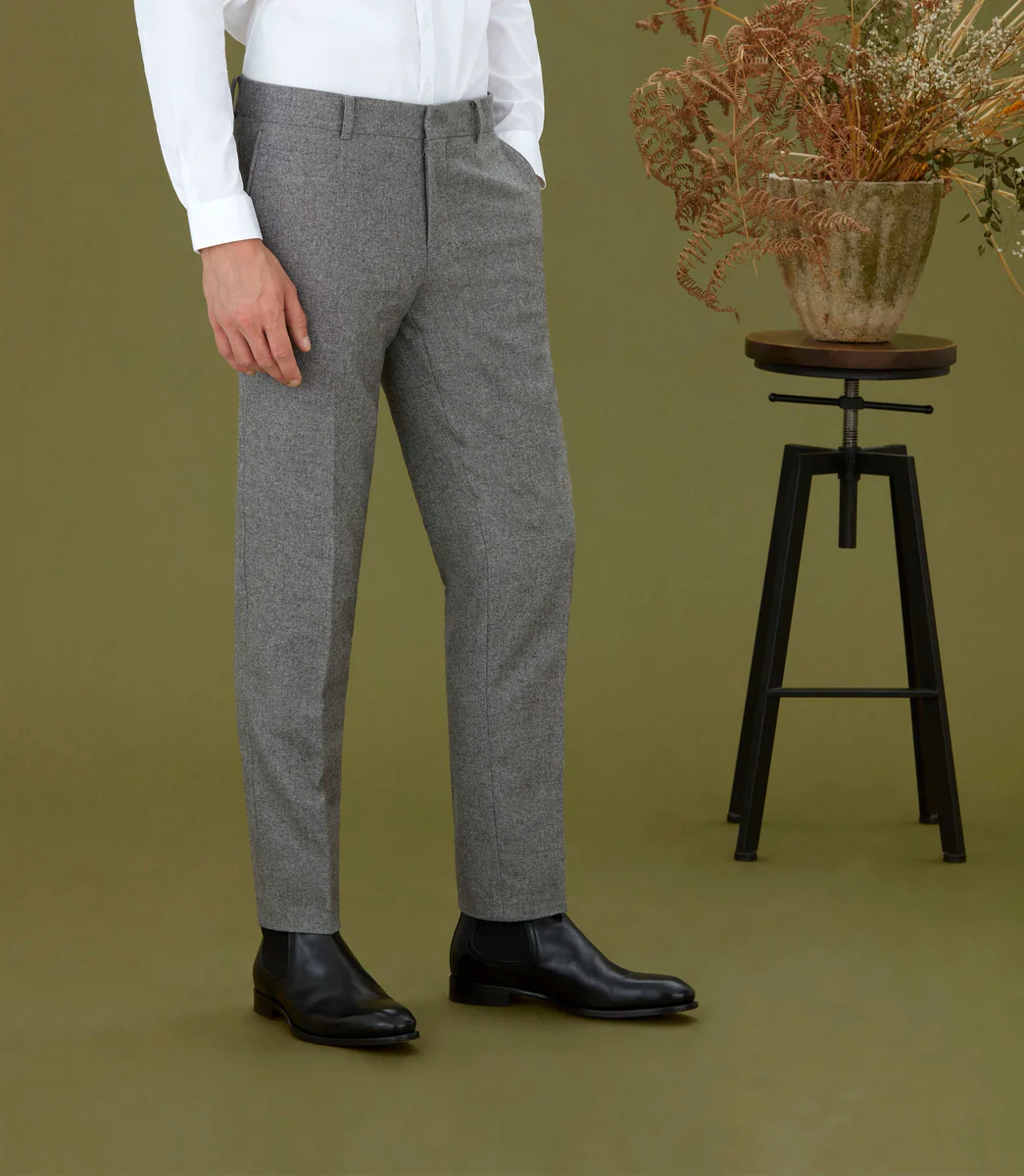 Pantalon ville en tweed gris 
