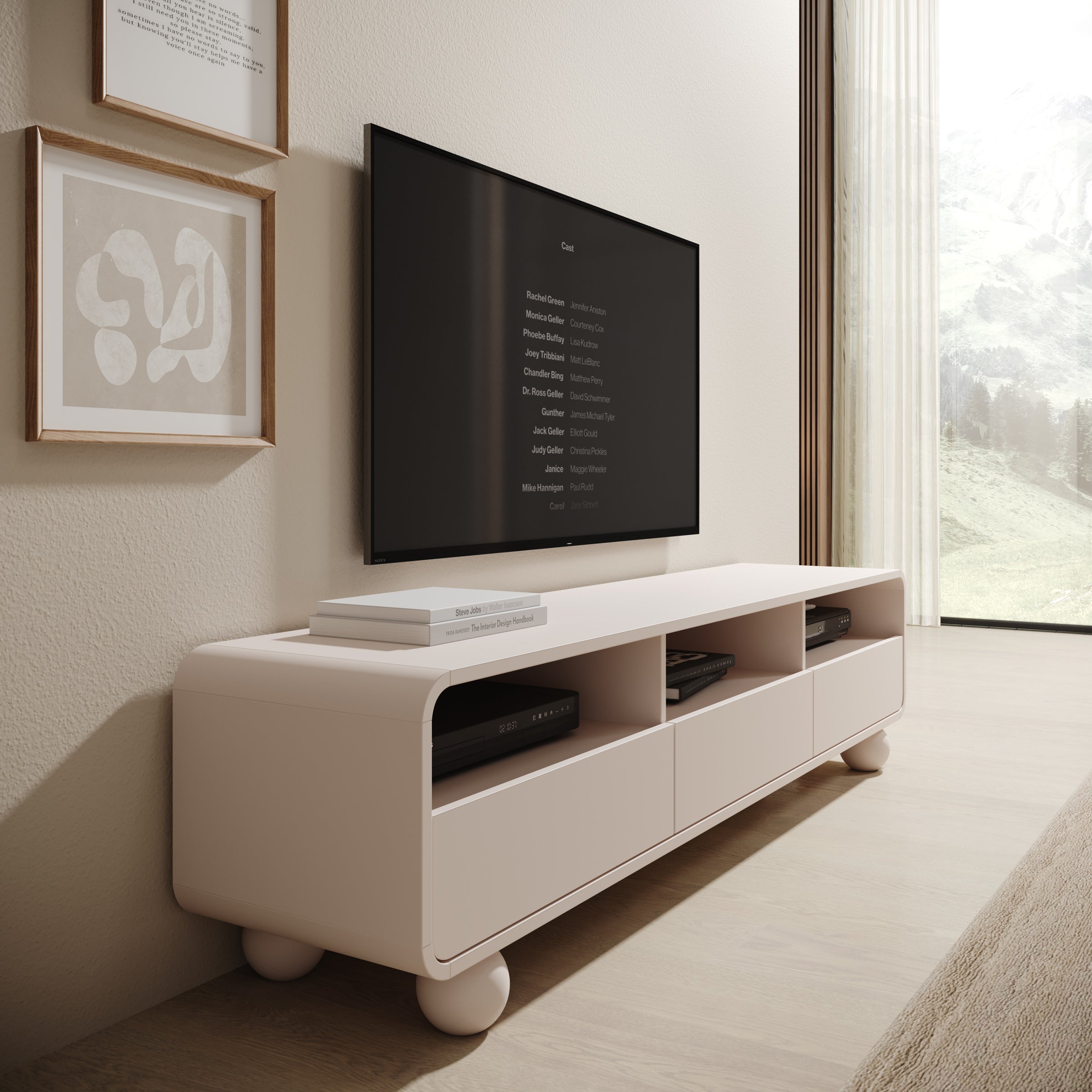 Meubella - Anobo - TV-Meubel - Beige - 180 cm