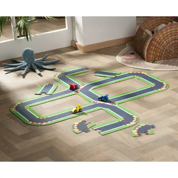 Filzstraßen-Puzzle Rennwagen