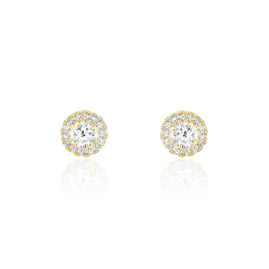 Boucles D'oreilles Puces Edmee Or Jaune Oxyde De Zirconium