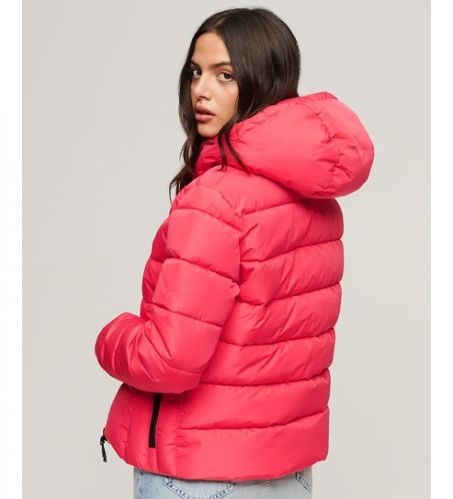 Jaqueta com capuz acolchoada Superdry Spirit Sports, rosa