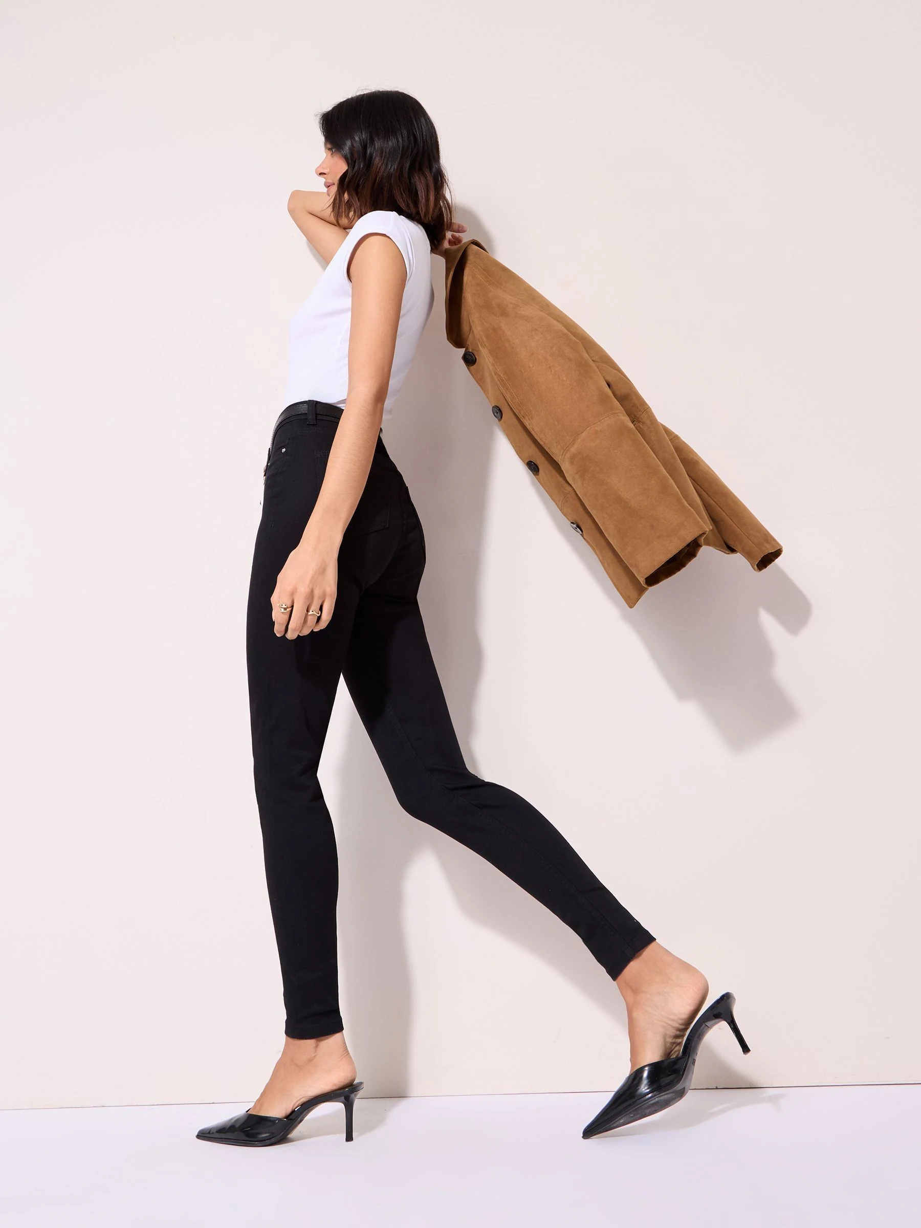 Zwart - Friends Like These jegging met hoge taille