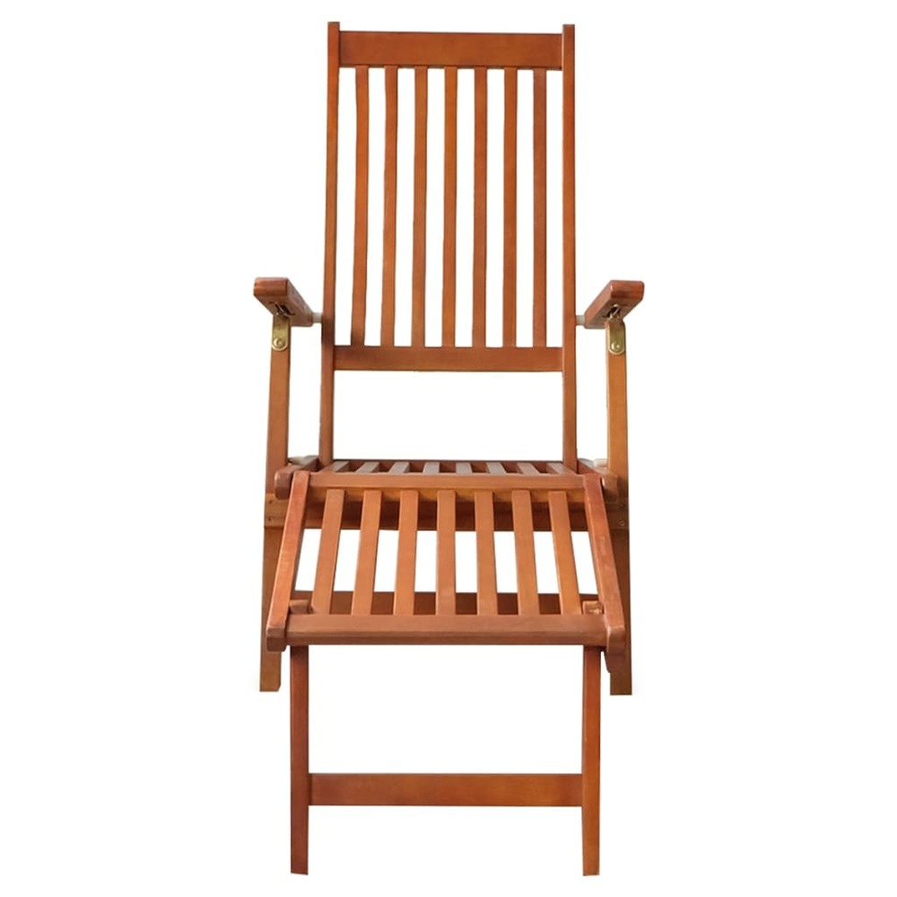 Transat chaise longue bain de soleil lit de jardin terrasse meuble d'extérieur avec repose-pied et coussin acacia solide 02_0