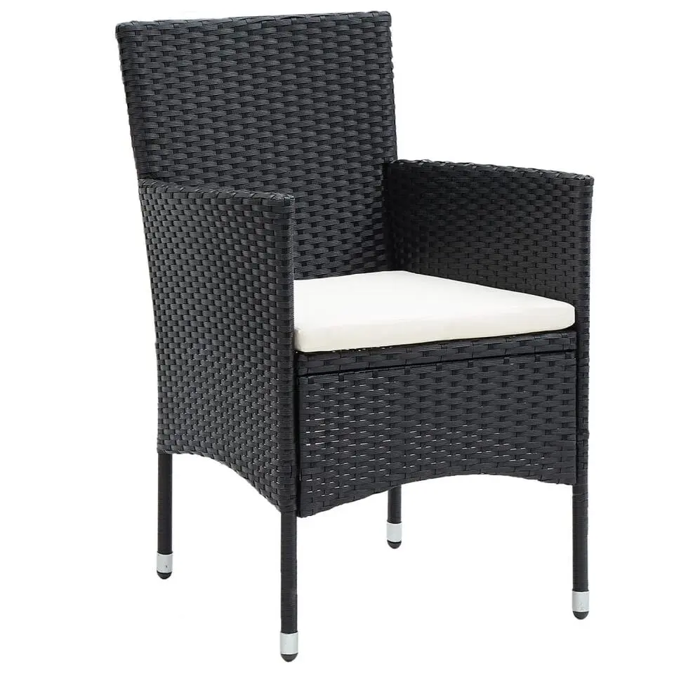 vidaXL - Tuinset - Zwart - Poly rattan - 3 stuks