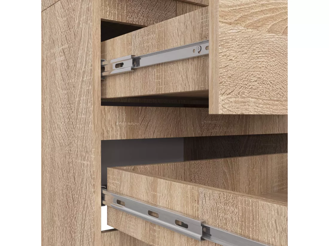 Armoire AKORD S60 Chêne Sonoma 60 cm 2 portes 2 tiroirs façade Chêne Sonoma 1 étagère 60x51x180 cm