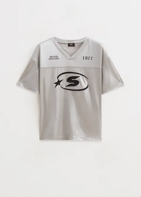 T-shirt met v-hals grijs (GRS.SI)