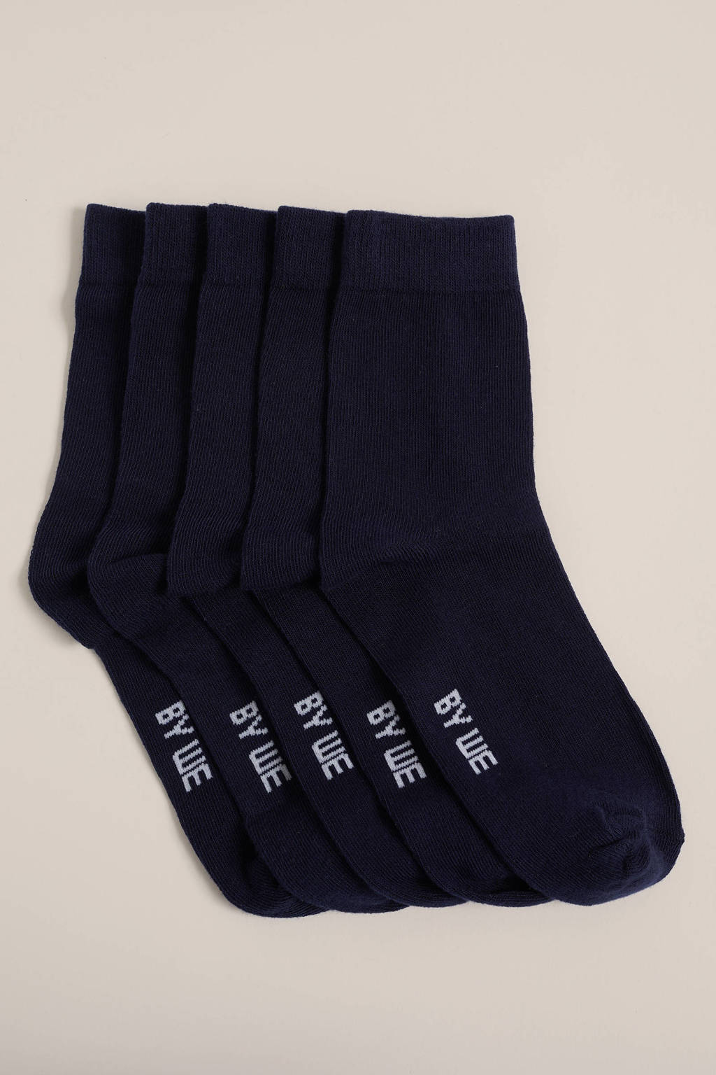 WE Fashion sokken - set van 5 donkerblauw