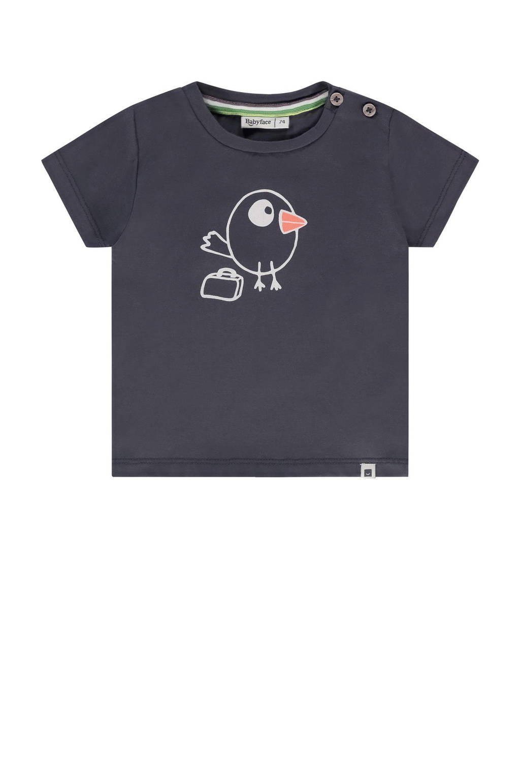 Babyface baby T-shirt met printopdruk antraciet