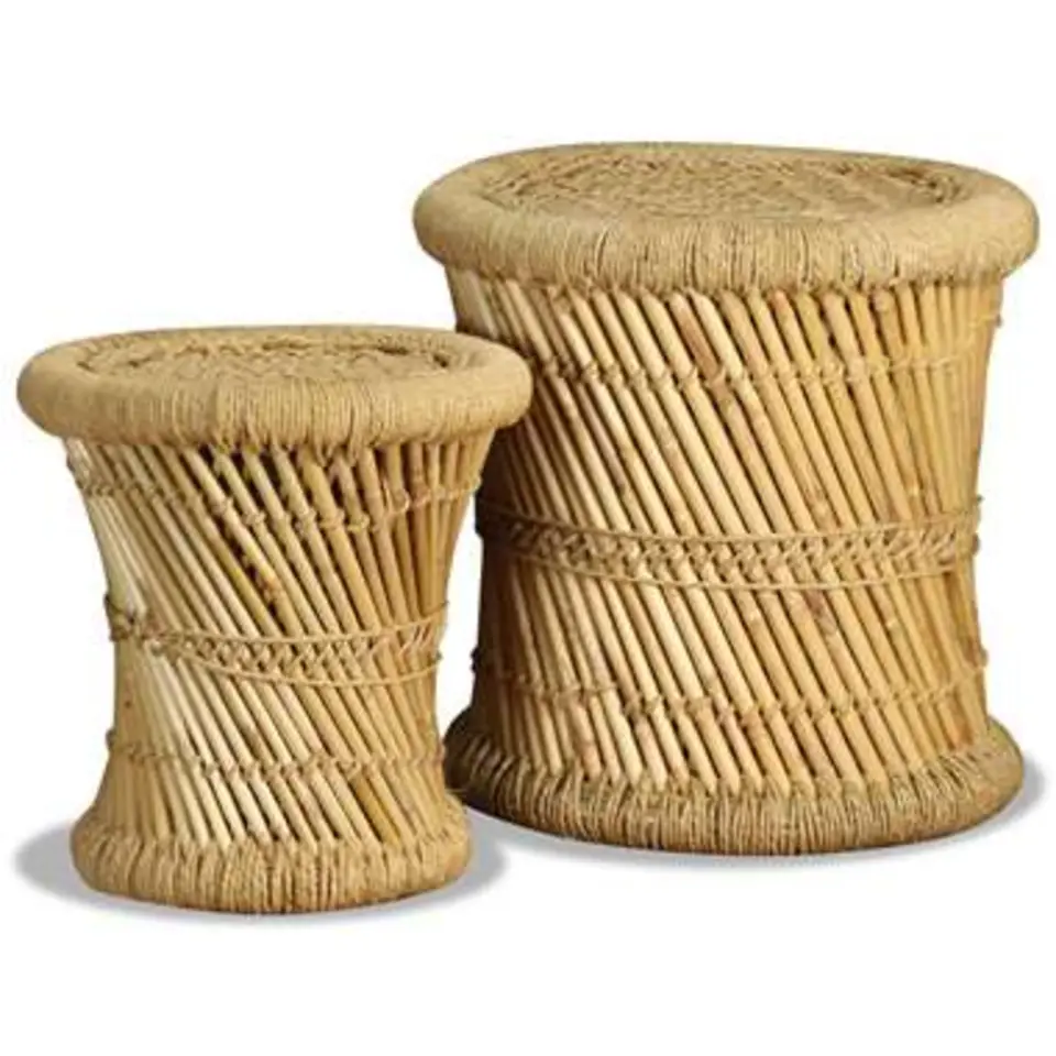 vidaXL - Kruk - Bruin - Bamboe - 2 stuks