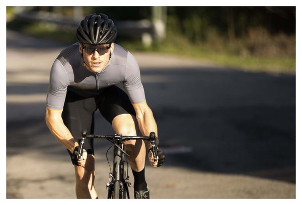 Maillot Manches Courtes Velo Rogelli Spike - Homme - Gris/Orange