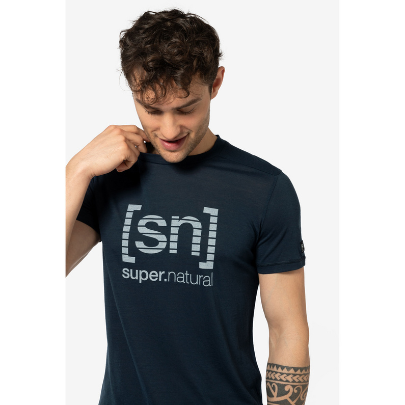 Super.Natural Herren Grid Logo T-Shirt