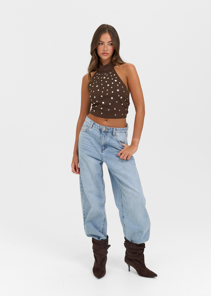 Mirre top choco bruin