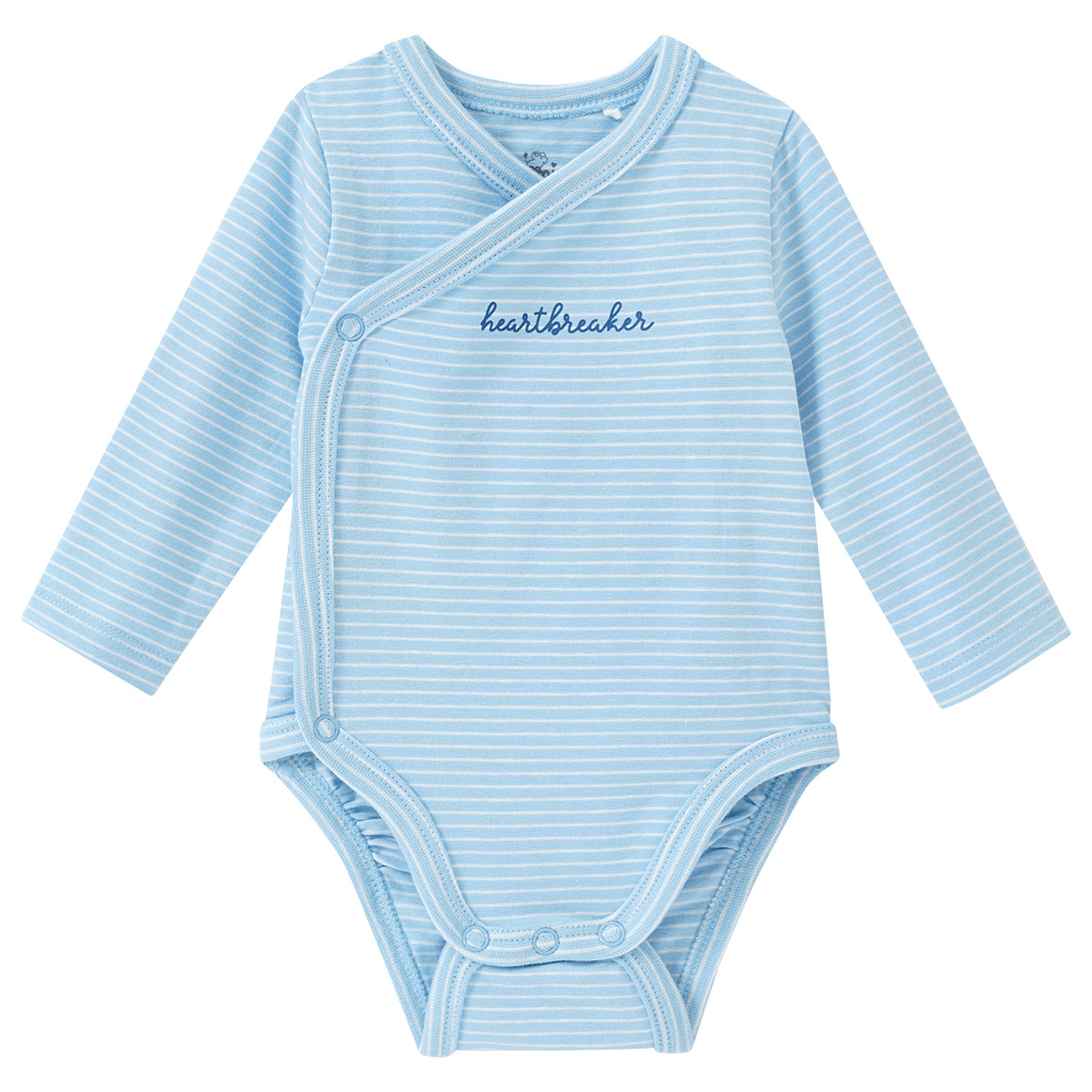 Topomini Newborn Wickelbody mit feinen Streifen hellblau