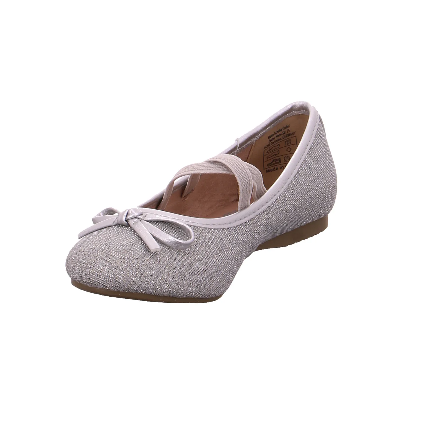 INDIGO Mädchen-Ballerina Silber Lederimitat  Festlicher Schuh