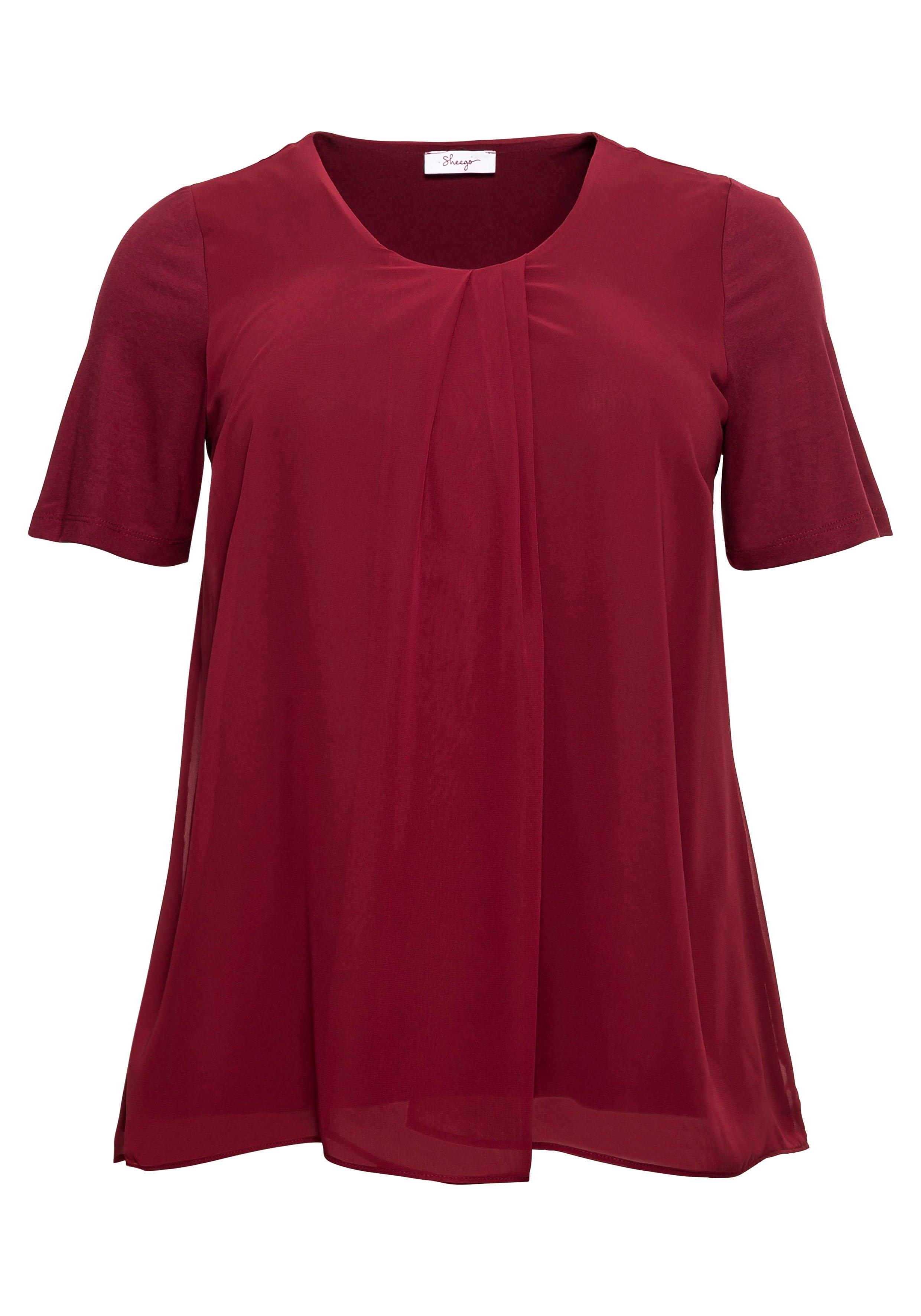 Blusenshirt mit gelegten Falten, im Lagenlook