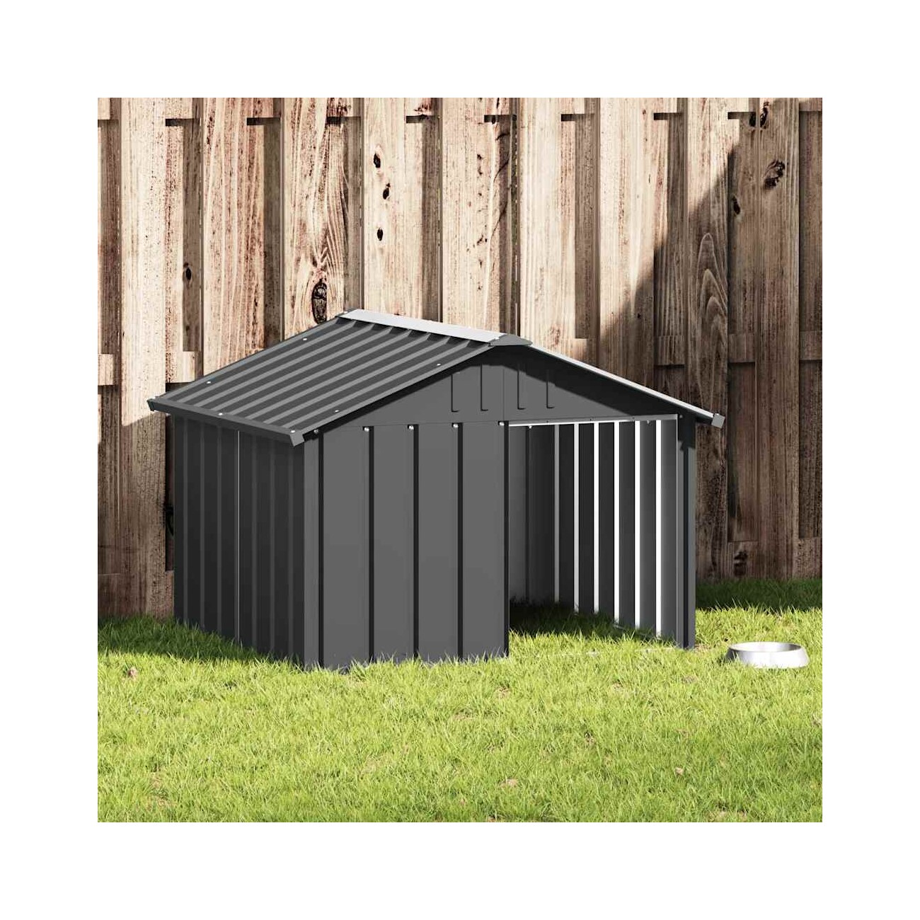 VidaXL Hundehütte Verzinkter Stahl Hundezwinger Hundekäfig anthrazit 1,165 m, 1,03 m, 81,5 cm
