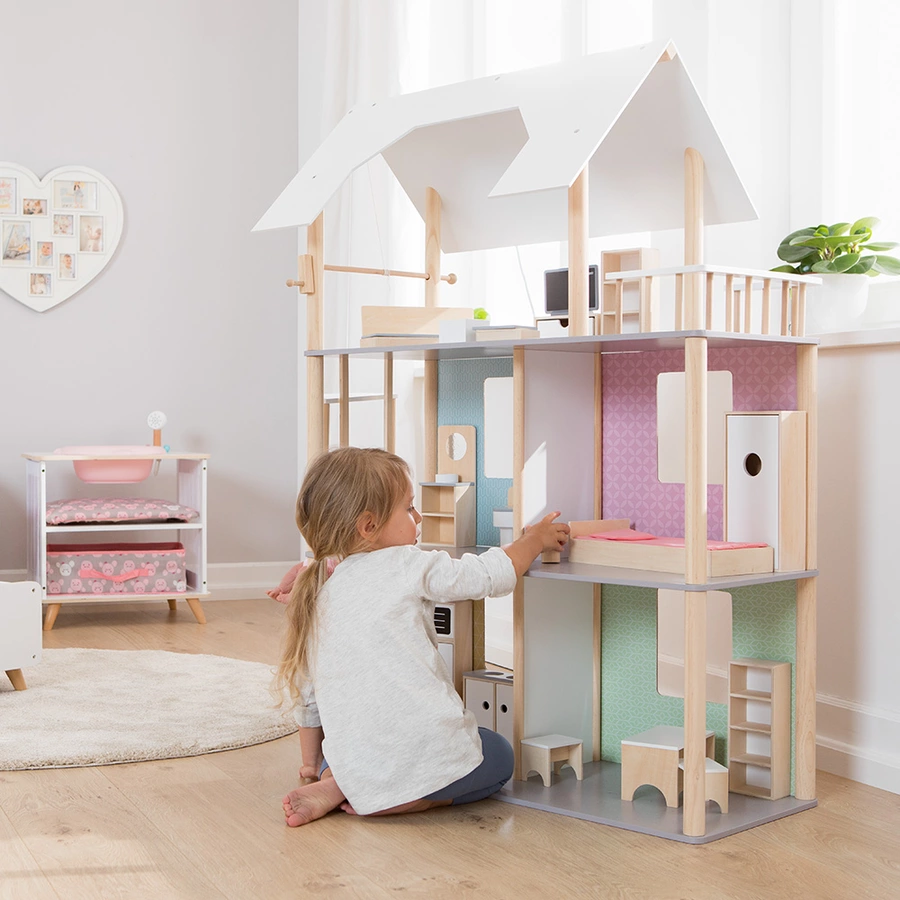 howa® Puppenhaus für Ankleidepuppen