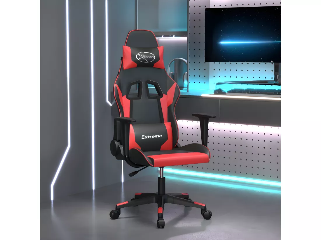 Chaise de jeu Noir et rouge Similicuir