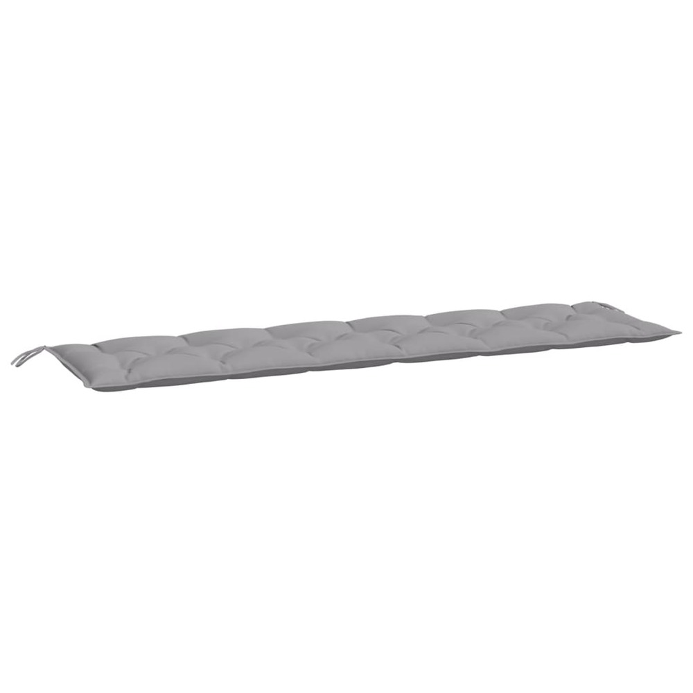 Coussins de banc de jardin 2 pcs gris 200x50x7 cm tissu oxford