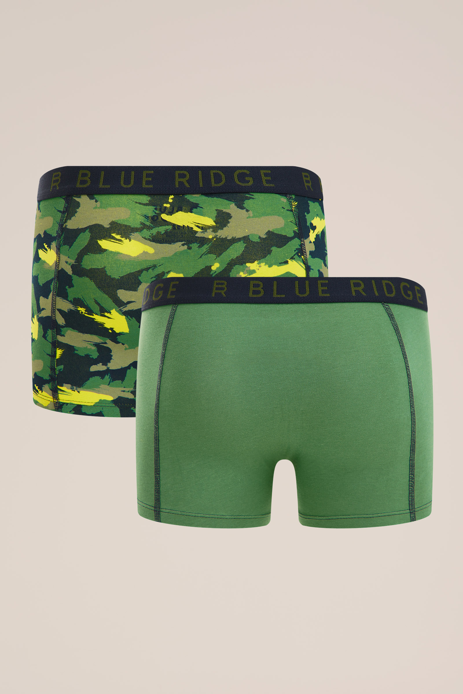 Jongens boxershorts, 2-pack Blue Ridge Donkergroen