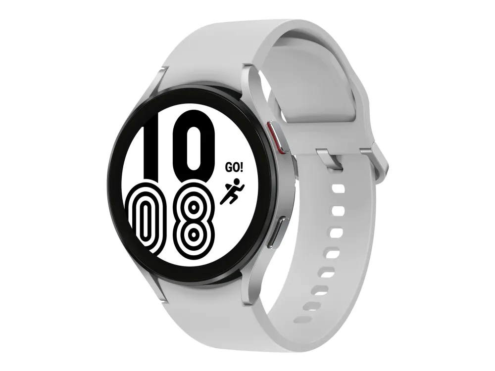 [OUTLET] - Samsung Galaxy Watch4 - 44 mm - sølv - smart ur med sportsbånd - hvid - display 1.36