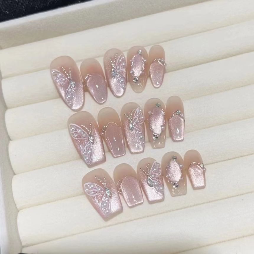 eovda - Butterfly Cat Eye Press On Nail (Various Designs)