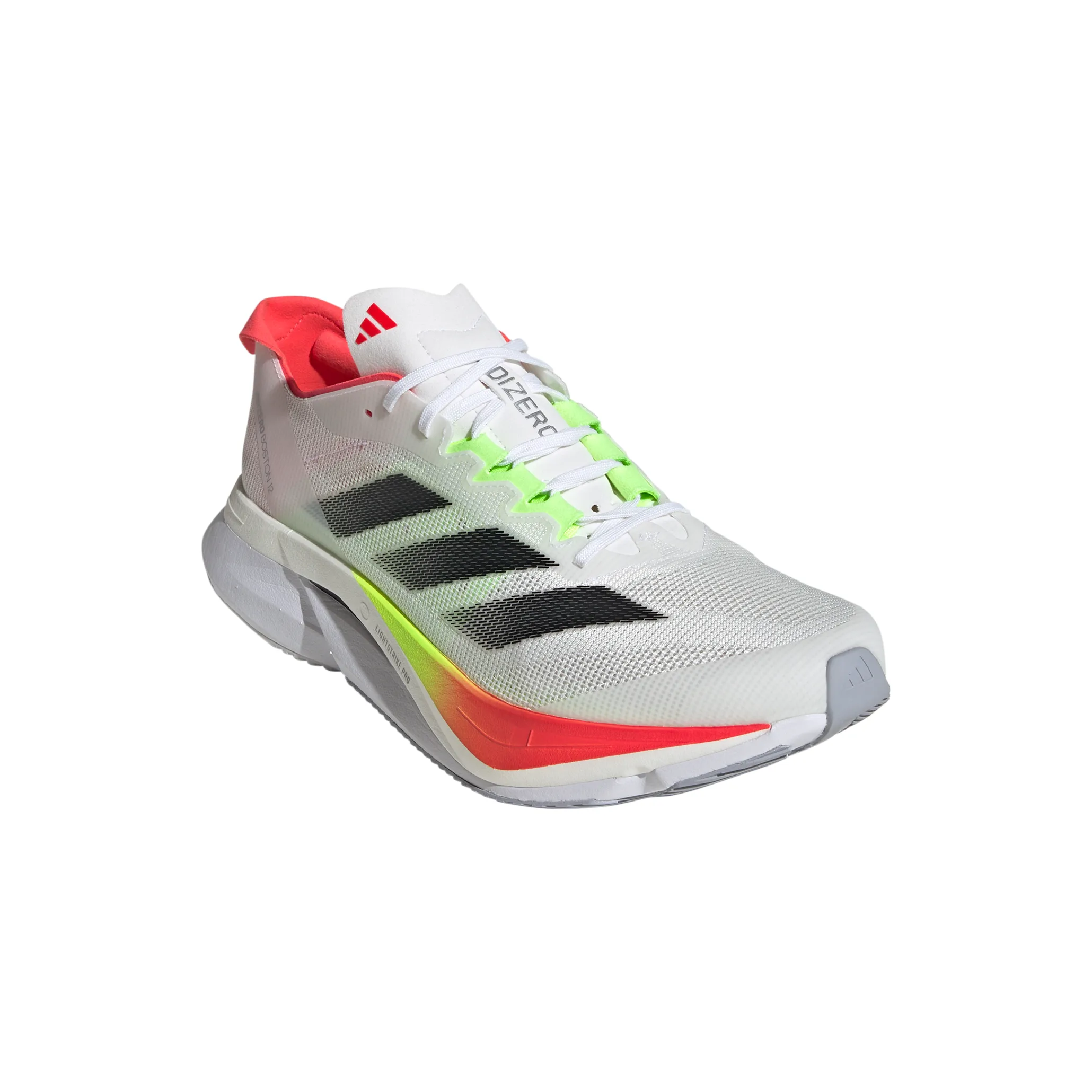 Adidas Men's Adizero Boston 12 Shoes Ftwr White/core Black/lucid Red