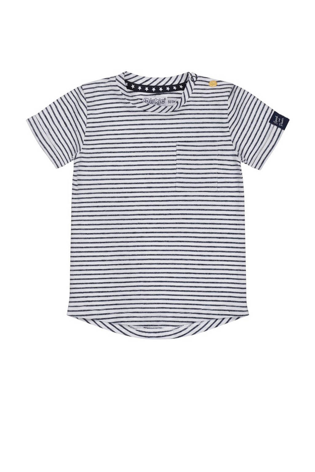 Dirkje gestreept T-shirt T-shirt ss wit